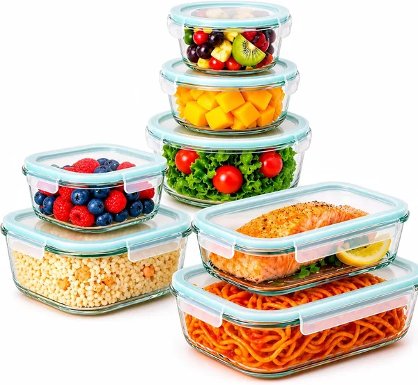 edihome, recipientes de cristal (14 piezas)