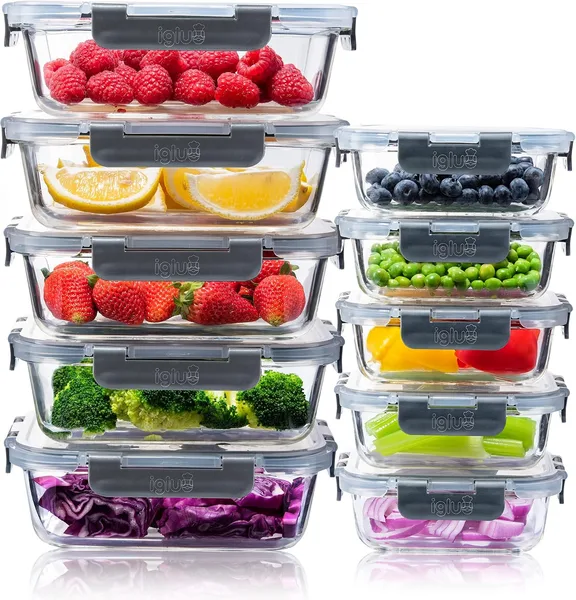 Igluu Meal Prep, recipientes de cristal (set de 10)